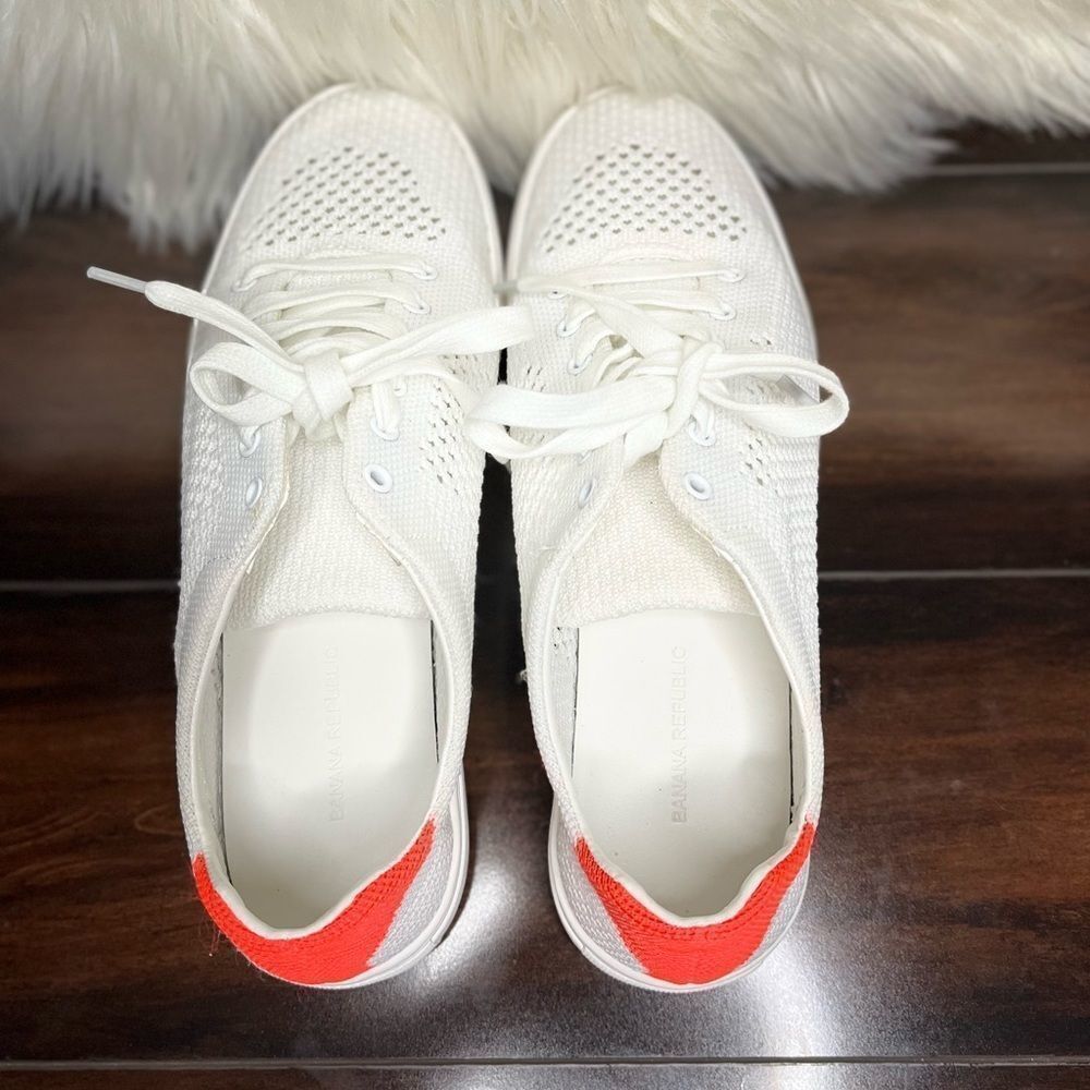 Banana Republic White Mesh Sneaker With Pink Stripe​​​ - Picture 2 of 6